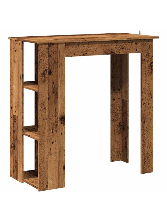 Barový stůl s regálem old wood 102x50x103,5 cm kompozitní dřevo