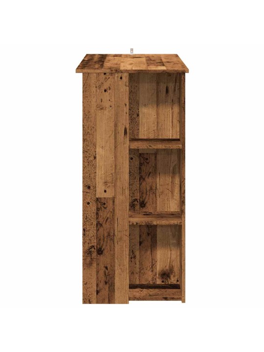 Barový stůl s regálem old wood 102x50x103,5 cm kompozitní dřevo