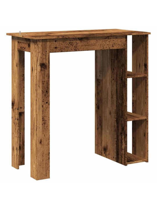 Barový stůl s regálem old wood 102x50x103,5 cm kompozitní dřevo