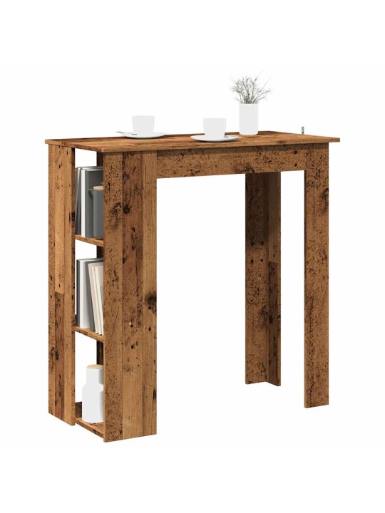Barový stůl s regálem old wood 102x50x103,5 cm kompozitní dřevo