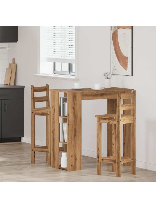 Barový stůl s regálem dub artisan 102 x 50 x 103,5 cm kompozit