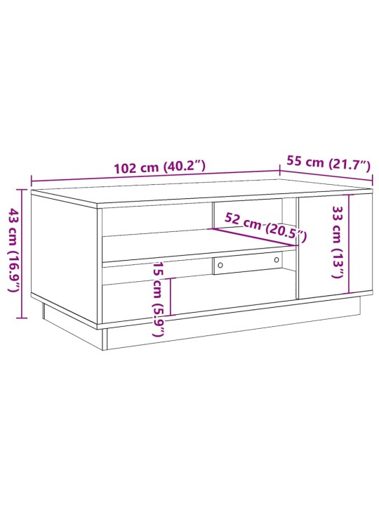 Konferenční stolek old wood 102 x 55 x 43 cm kompozitní dřevo