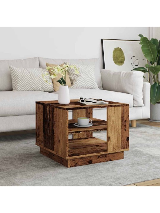 Konferenční stolek old wood 55 x 55 x 42 cm kompozitní dřevo