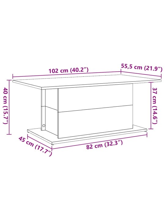 Konferenční stolek dub artisan 102x55,5x40 cm kompozitní dřevo