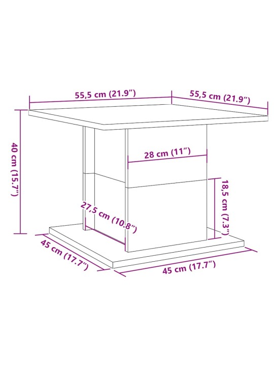 Konferenční stolek dub artisan 55,5x55,5x40 cm kompozitní dřevo