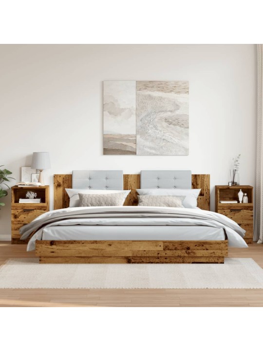Noční stolky 2 ks old wood 40 x 36 x 65 cm kompozitní dřevo