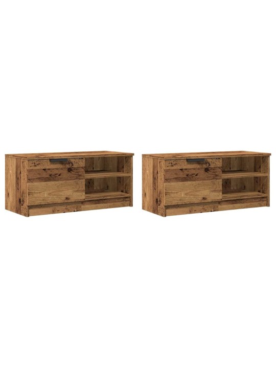 Tv skříňka skříňky 2 ks starého dřeva 80x35x36,5 cm kompozit
