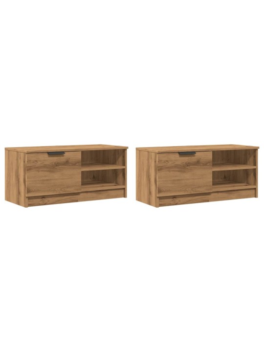 Tv skříňky 2 ks dub artisan 80x35x36,5 cm kompozitní dřevo