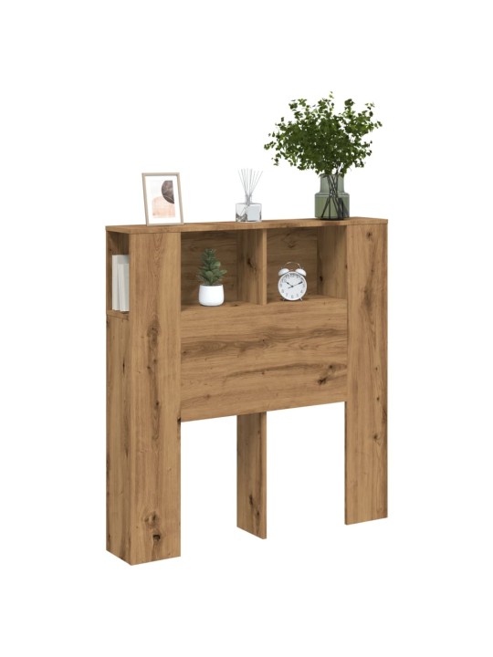 Čelo postele s úložným prostorem dub artisan 100x19x104,5 cm