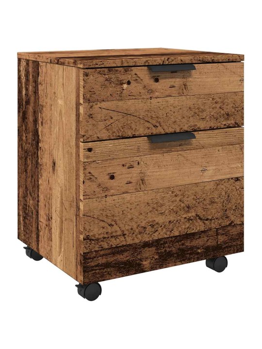 Mobilní kartotéka na kolečkách old wood 45x38x54 cm kompozit
