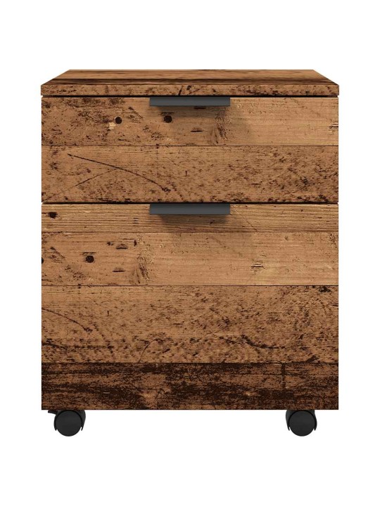 Mobilní kartotéka na kolečkách old wood 45x38x54 cm kompozit