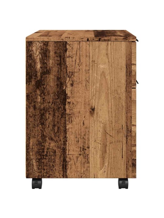 Mobilní kartotéka na kolečkách old wood 45x38x54 cm kompozit