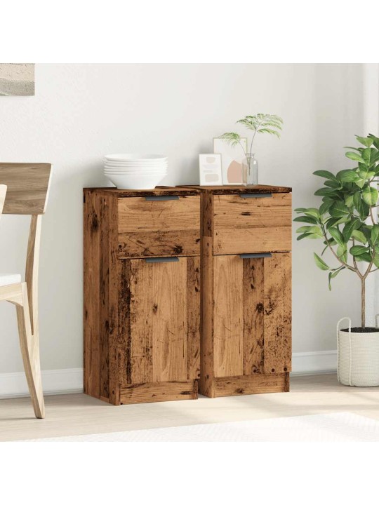 Příborníky 2 ks old wood 30 x 30 x 70 cm kompozitní dřevo