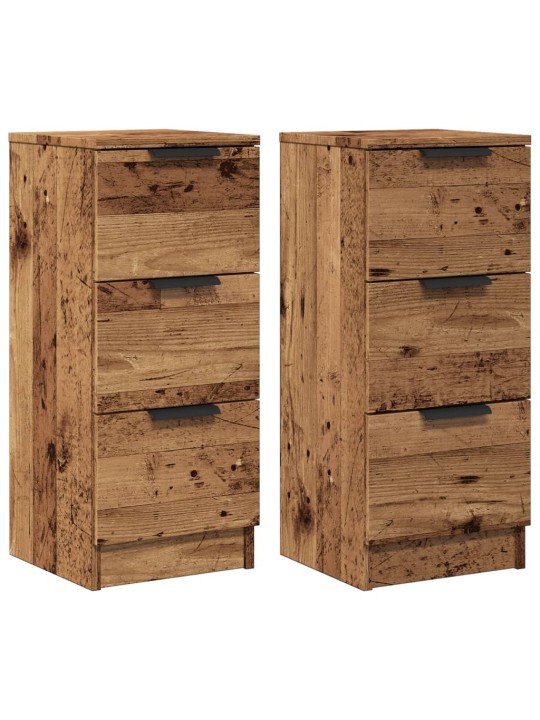 Příborníky 2 ks old wood 30 x 30 x 70 cm kompozitní dřevo