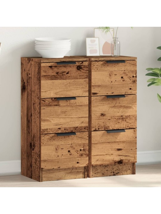 Příborníky 2 ks old wood 30 x 30 x 70 cm kompozitní dřevo