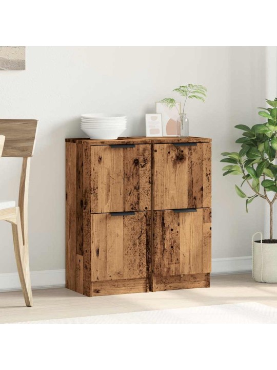 Příborníky 2 ks old wood 30 x 30 x 70 cm kompozitní dřevo