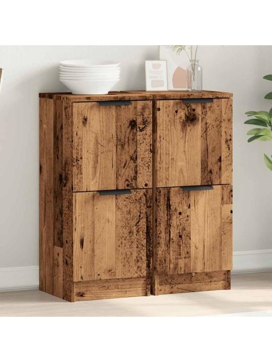 Příborníky 2 ks old wood 30 x 30 x 70 cm kompozitní dřevo