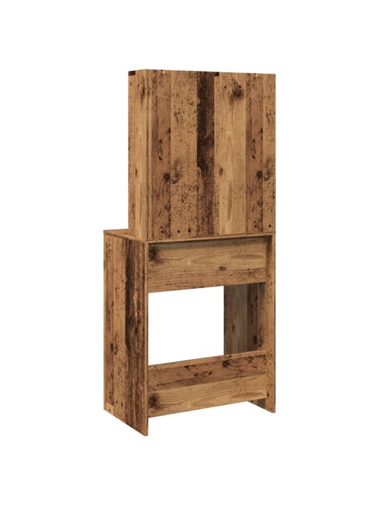 Toaletní stolek s LED old wood 60 x 40 x 140 cm