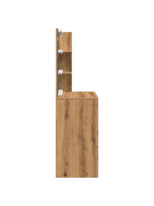 Toaletní stolek s LED dub artisan 60 x 40 x 140 cm