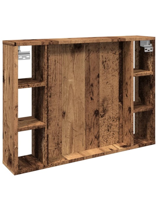 Zrcadlová skříňka s LED old wood 76x15x55 cm kompozitní dřevo