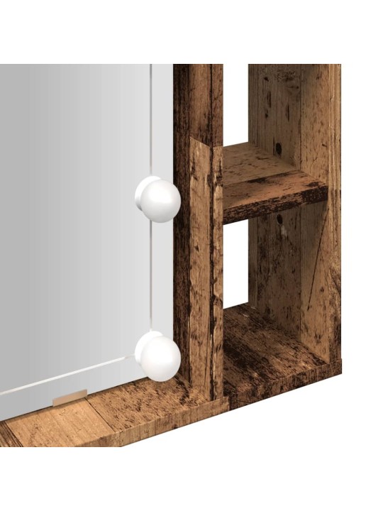 Zrcadlová skříňka s LED old wood 76x15x55 cm kompozitní dřevo