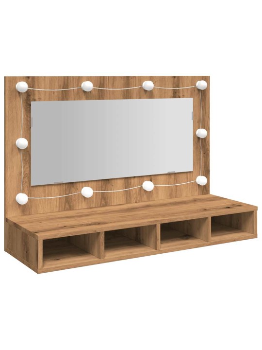 Zrcadlová skříňka s led dub artisan 90 x 31,5 x 62 cm