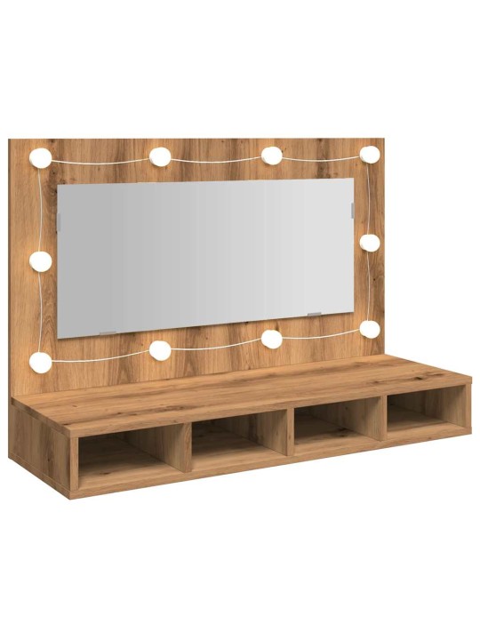 Zrcadlová skříňka s led dub artisan 90 x 31,5 x 62 cm