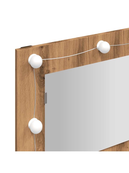 Zrcadlová skříňka s led dub artisan 90 x 31,5 x 62 cm