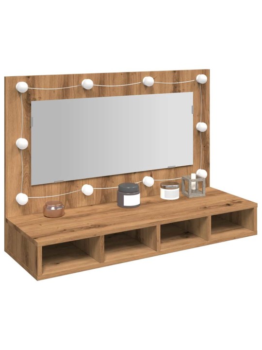 Zrcadlová skříňka s led dub artisan 90 x 31,5 x 62 cm