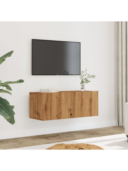 Tv skříňky nástěnné 2 ks dub artisan 80 x 30 x 30 cm