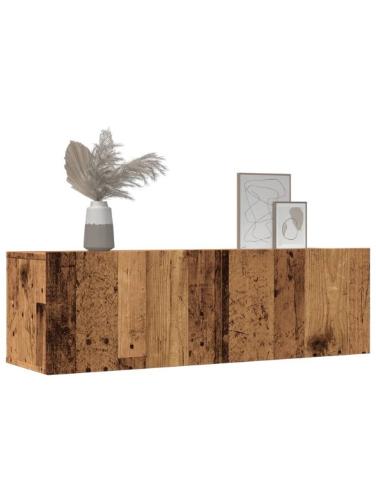 TV skříňky nástěnné 2 ks old wood 100 x 30 x 30 cm