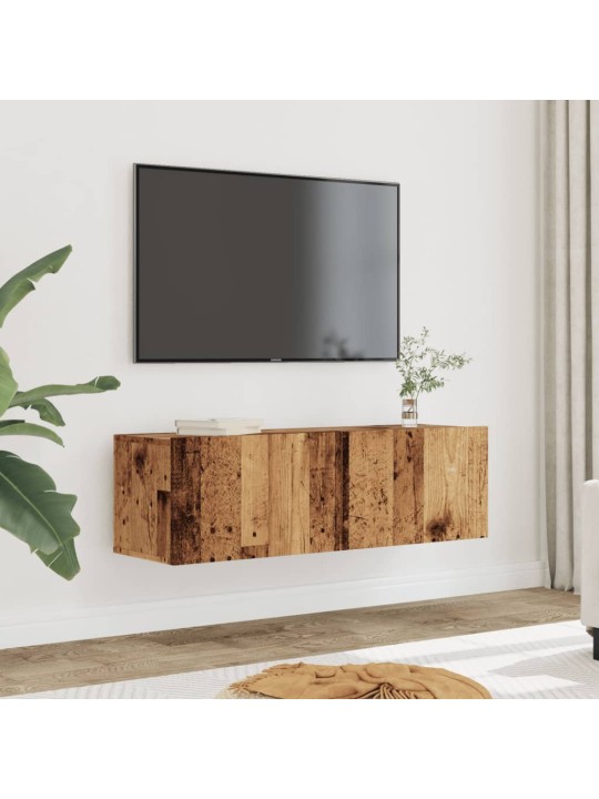 TV skříňky nástěnné 2 ks old wood 100 x 30 x 30 cm