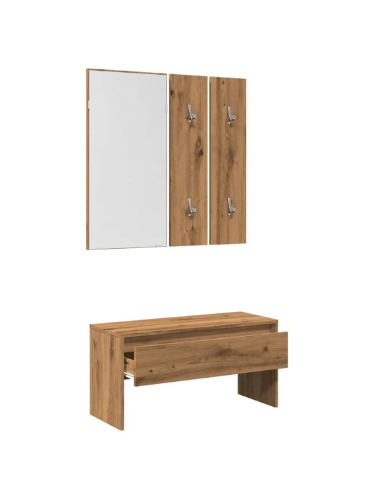 Sada nábytku do předsíně dub artisan kompozitní dřevo