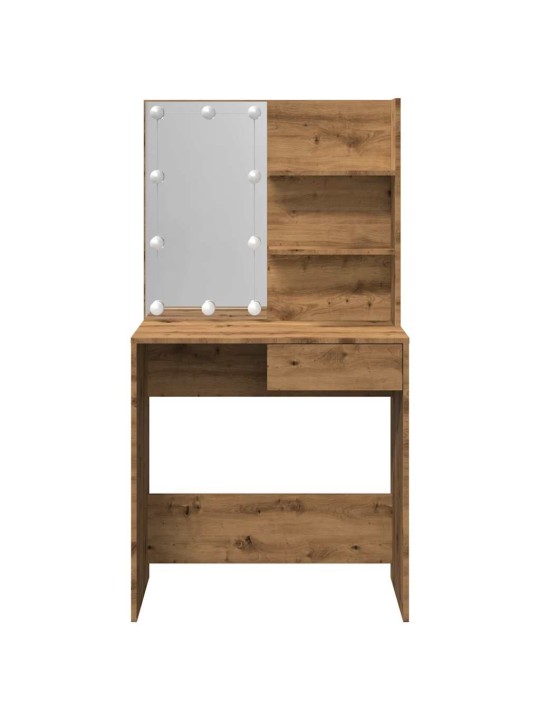 Toaletní stolek s led dub artisan 74,5x40x141 cm