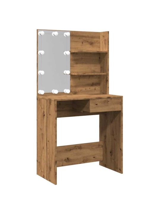 Toaletní stolek s led dub artisan 74,5x40x141 cm