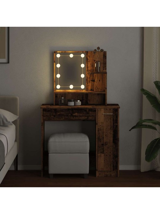 Toaletní stolek s led starého dřeva 86,5 x 35 x 136 cm