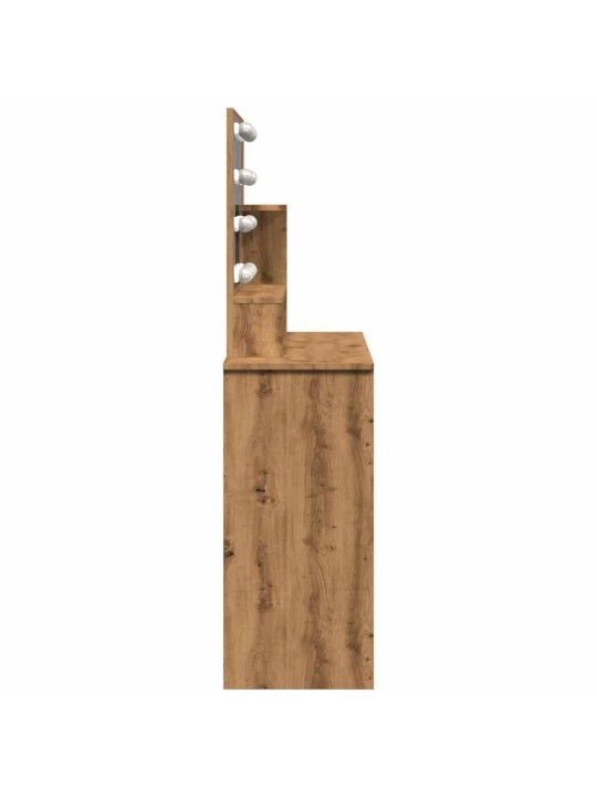 Toaletní stolek s led dub artisan 86,5x35x136 cm