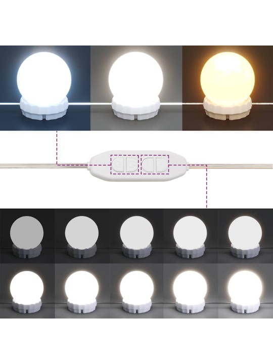 Toaletní stolek s led dub artisan 86,5x35x136 cm