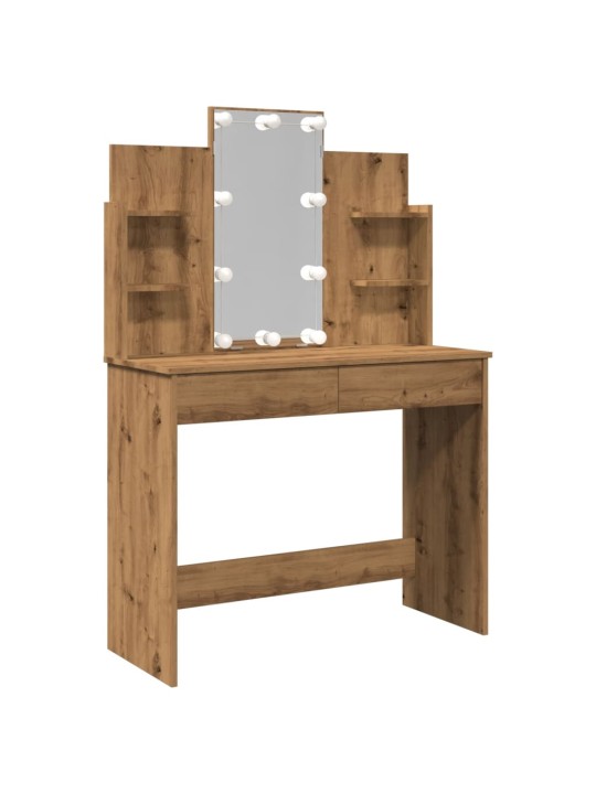 Toaletní stolek s led osvětlením dub artisan 96 x 40 x 142 cm