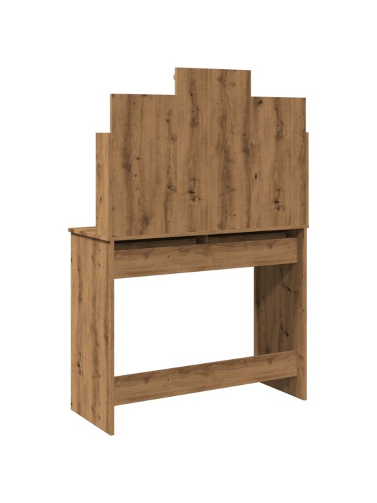 Toaletní stolek s led osvětlením dub artisan 96 x 40 x 142 cm