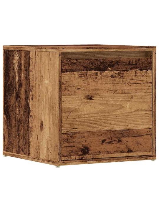 Úložný box se zásuvkou starého dřeva 40,5x40x40 cm kompozit