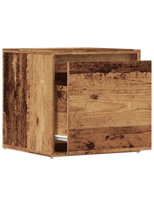 Úložný box se zásuvkou starého dřeva 40,5x40x40 cm kompozit