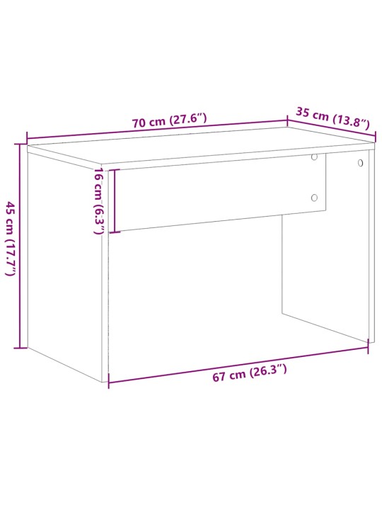 Stolička k toaletnímu stolku dub artisan 70x35x45 cm kompozit