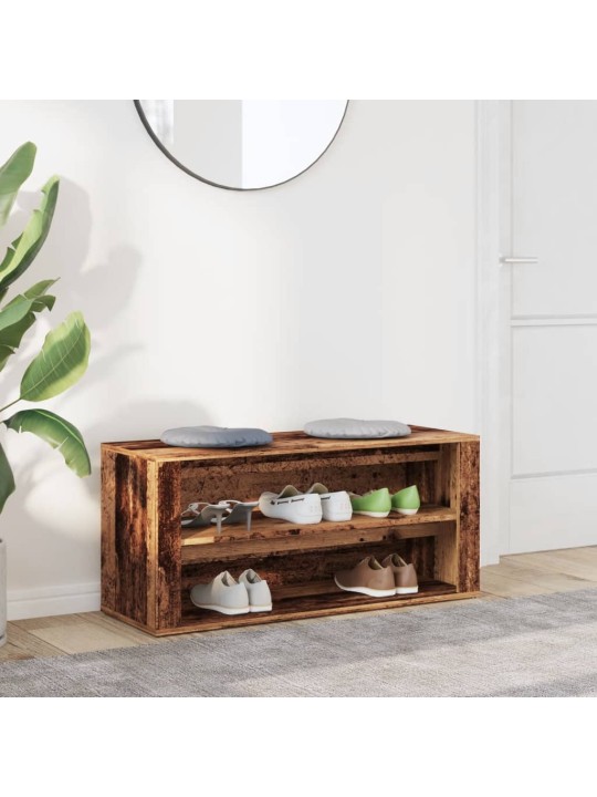 Botník old wood 100 x 35 x 45 cm kompozitní dřevo