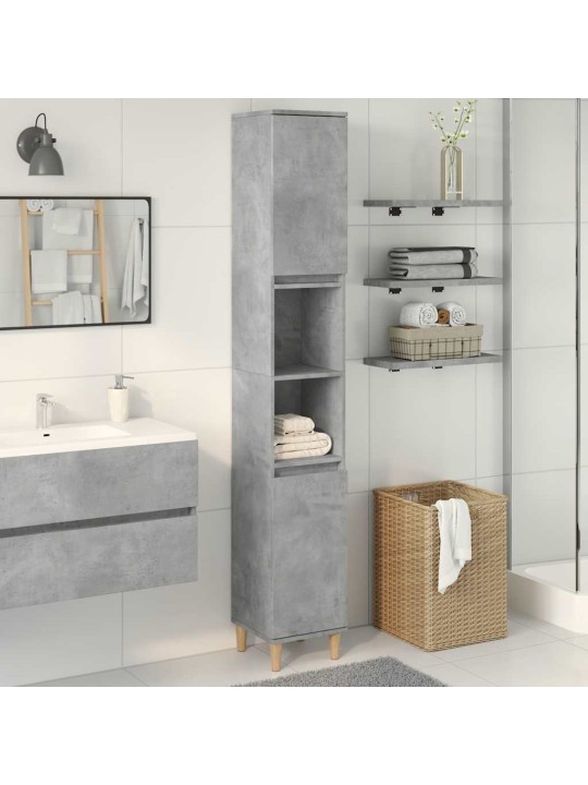 Koupelnová skříňka betonově šedá 30x30x190 cm kompozitní dřevo