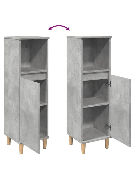 Koupelnová skříňka betonově šedá 30x30x100 cm kompozitní dřevo