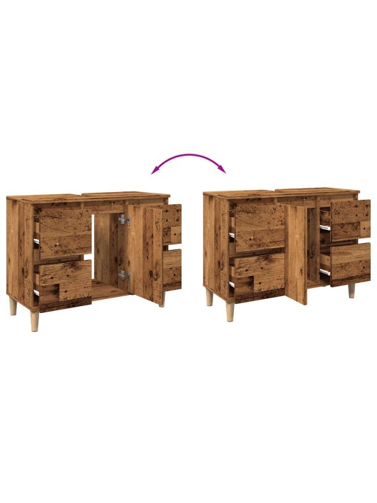 Skříňka pod umyvadlo old wood 80 x 33 x 60 cm kompozitní dřevo