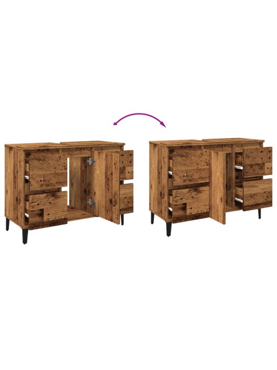 Skříňka pod umyvadlo old wood 80 x 33 x 60 cm kompozitní dřevo