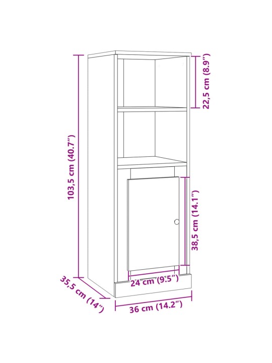 Skříň highboard dub artisan 36 x 35,5 x 103,5 kompozitní dřevo