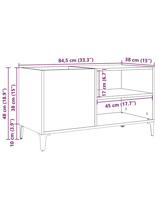 Skříňka na LP desky old wood 84,5 x 38 x 48 cm kompozitní dřevo